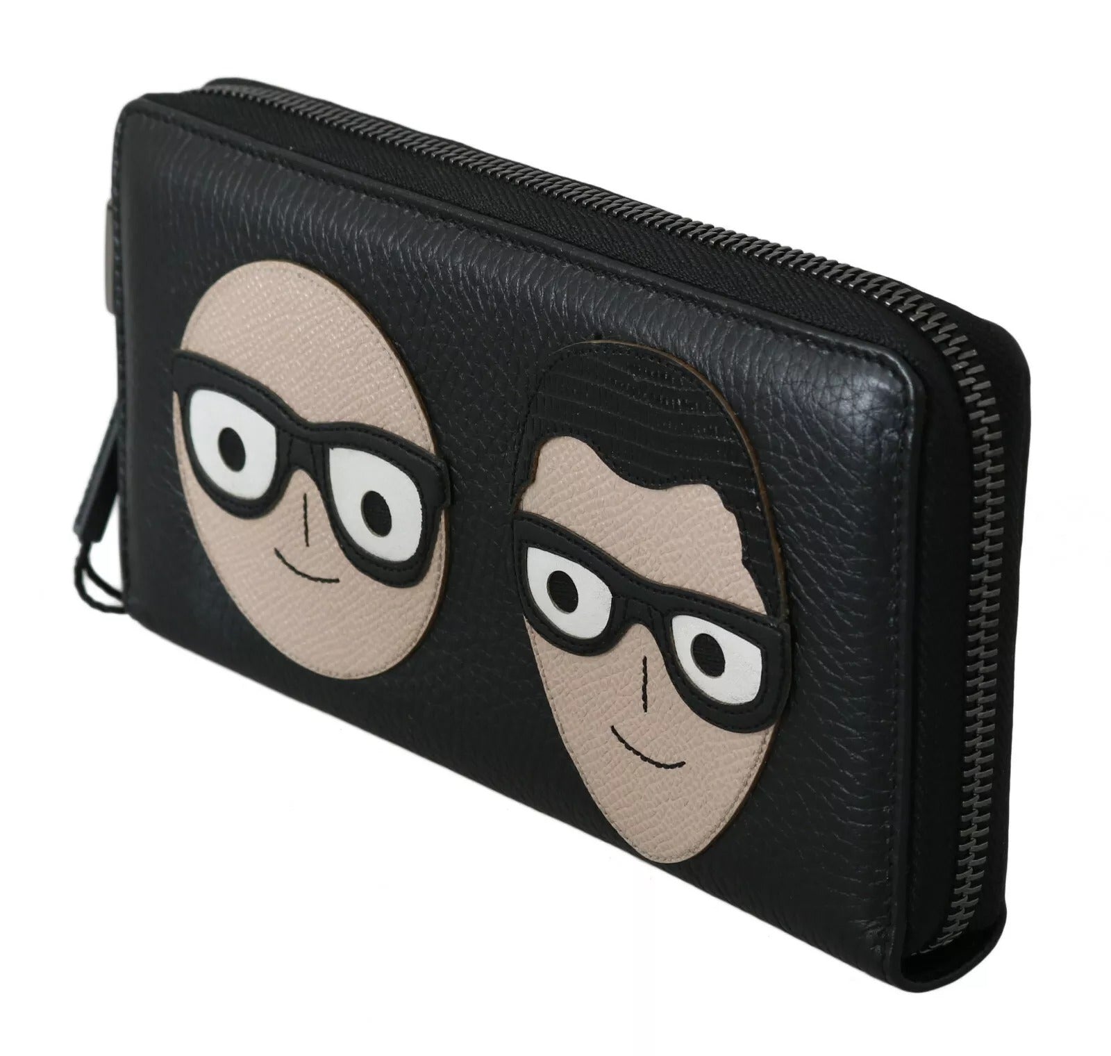Dolce & Gabbana Black Leather #DGFAMILY Zipper Continental Mens Wallet | Regal Royce