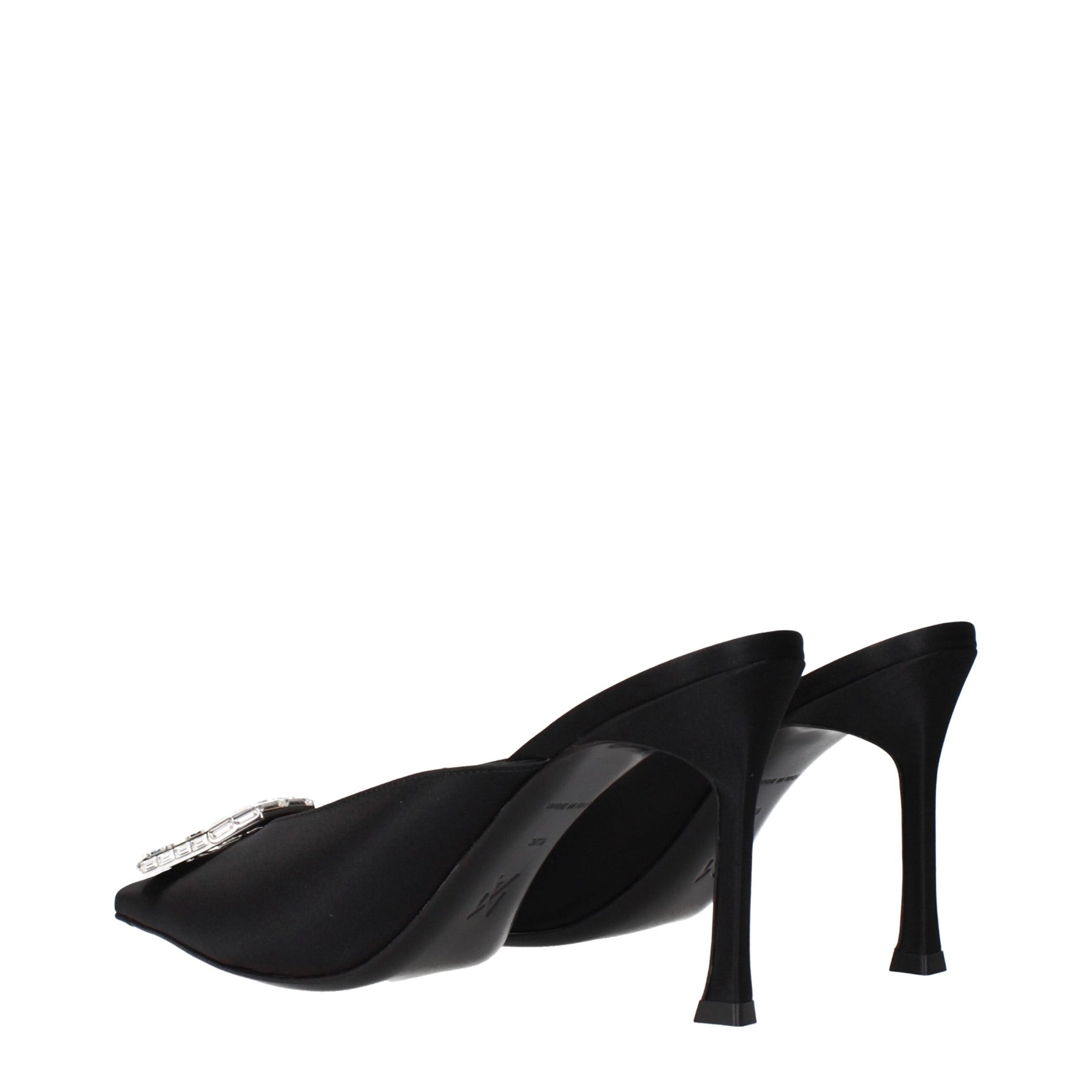 Amina Muaddi Black Satin High Heel Pumps | Regal Royce