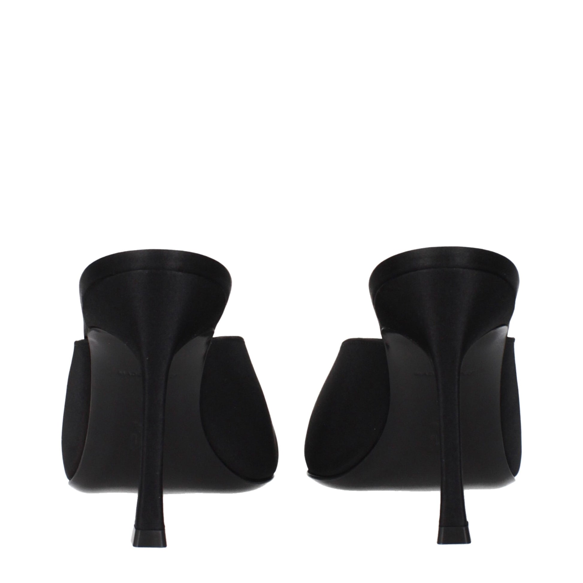 Amina Muaddi Black Satin High Heel Pumps