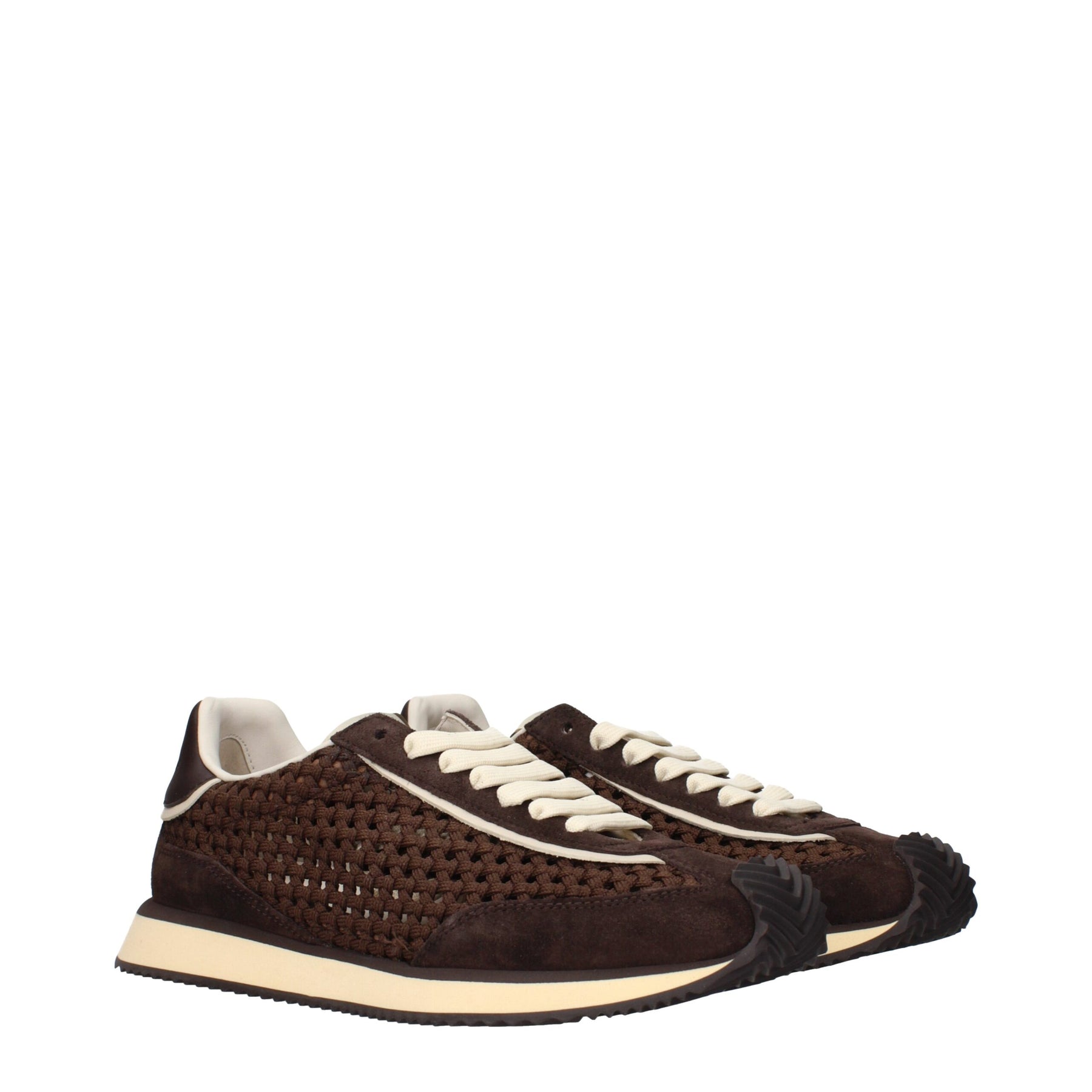 Dolce & Gabbana Brown Fabric Low Top Sneakers | Regal Royce