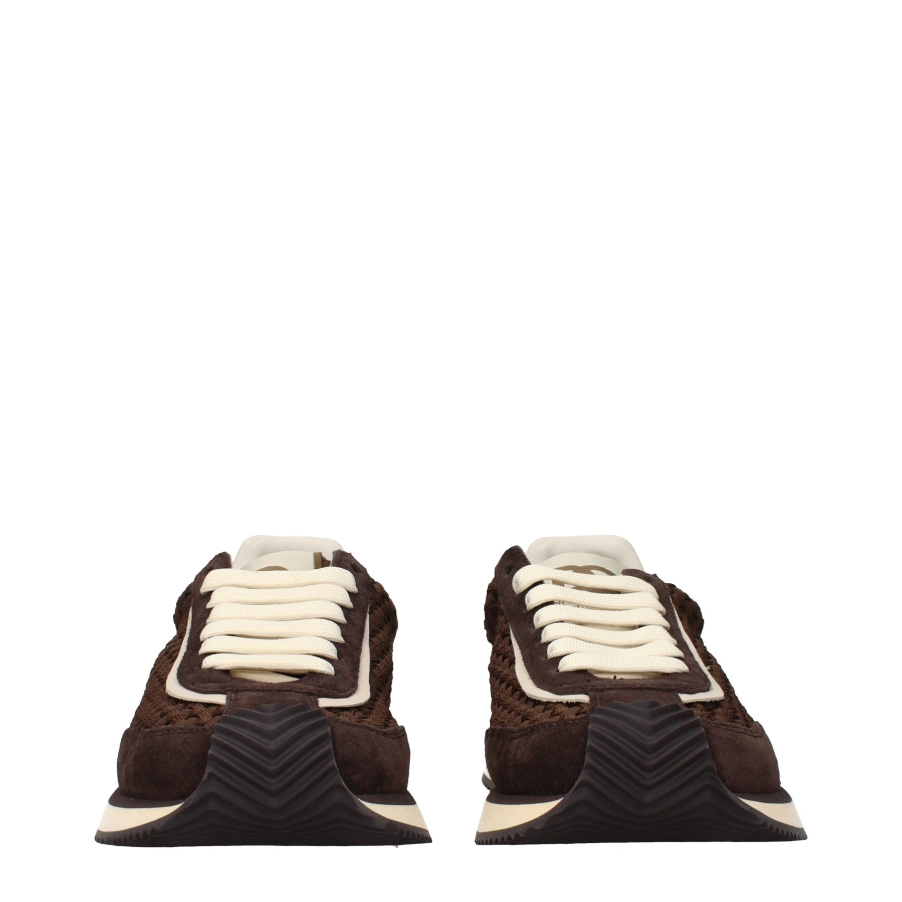 Dolce & Gabbana Brown Fabric Low Top Sneakers | Regal Royce