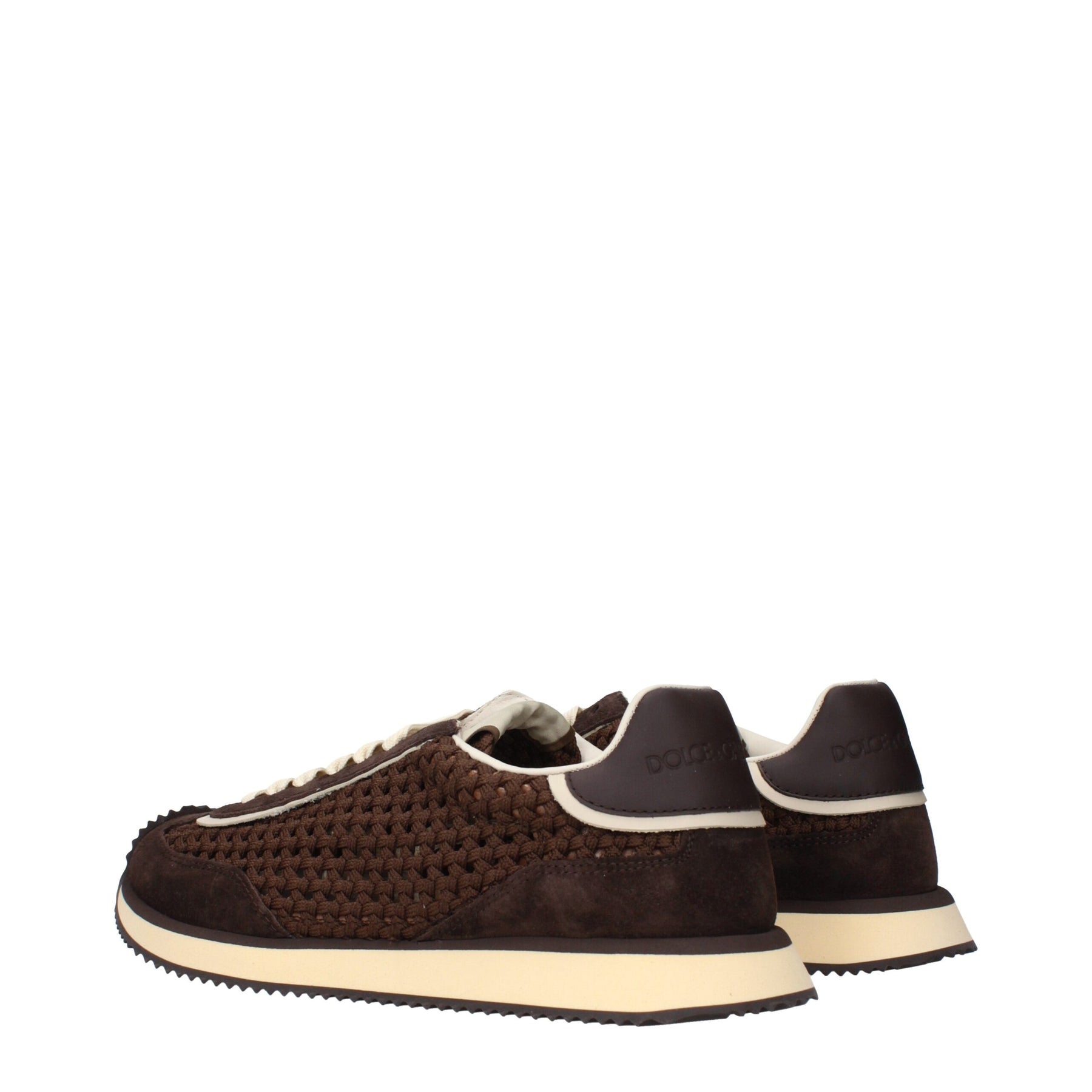 Dolce & Gabbana Brown Fabric Low Top Sneakers | Regal Royce