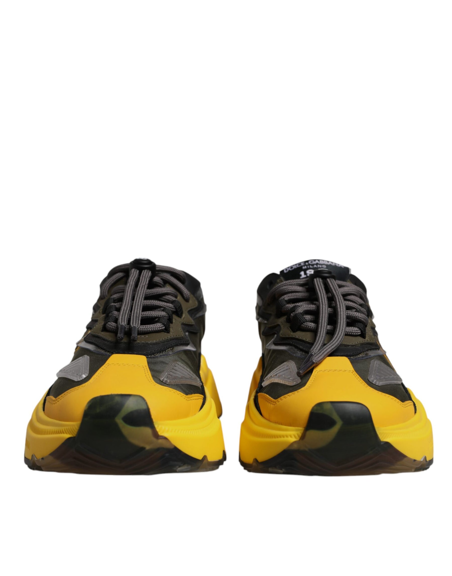 Dolce & Gabbana Black Yellow Daymaster Low Top Sneakers  Shoes | Regal Royce