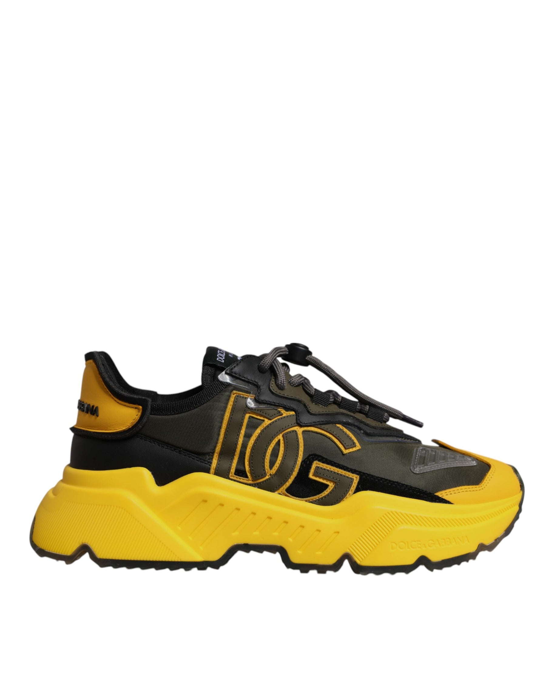 Dolce & Gabbana Black Yellow Daymaster Low Top Sneakers  Shoes | Regal Royce