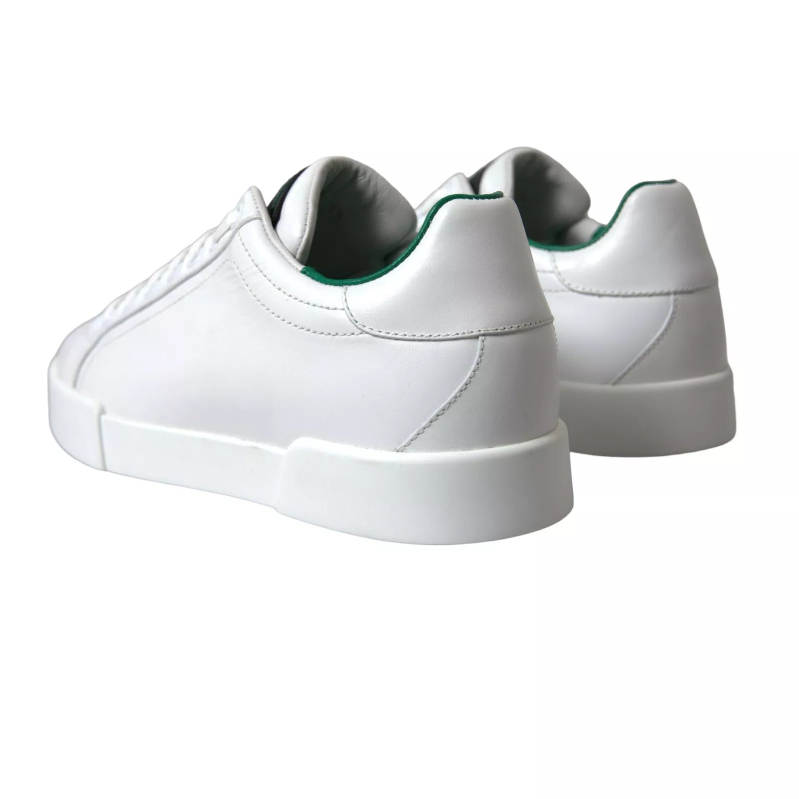 Dolce & Gabbana White Calf Leather Low Top Sneakers Shoes
