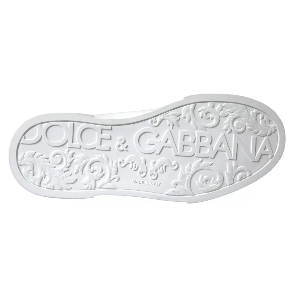 Dolce & Gabbana White Calf Leather Low Top Sneakers Shoes