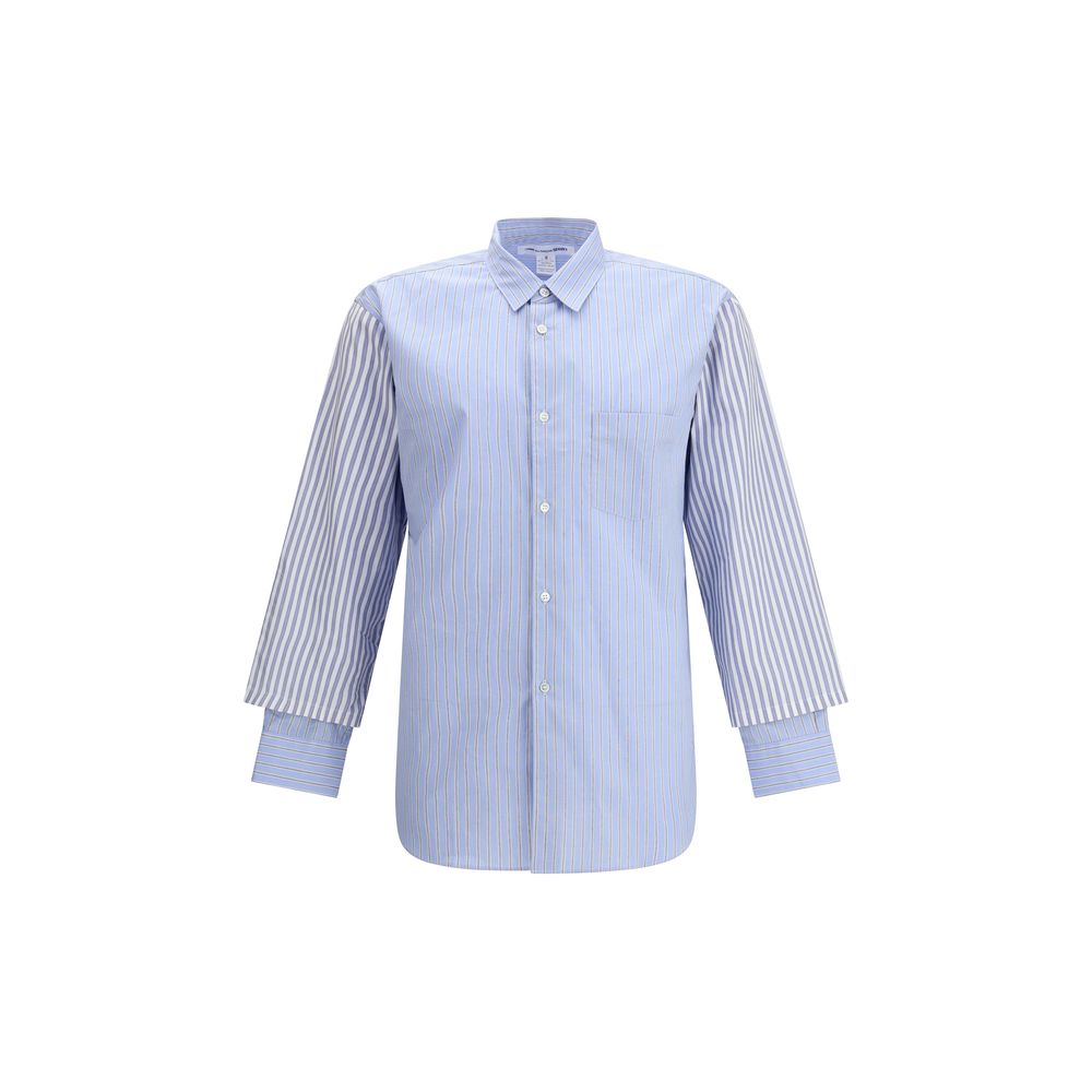 Comme Des Garçons Light Blue Cotton Pattern Shirt