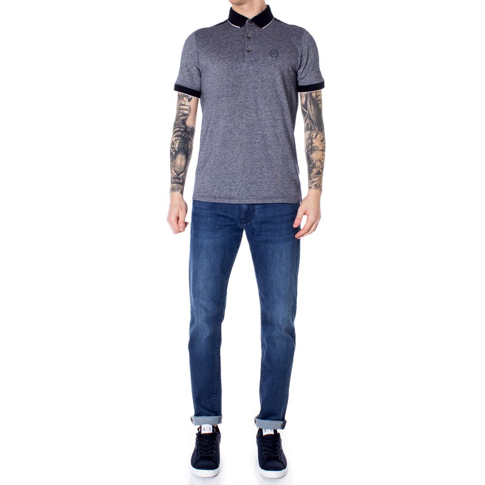 Armani Exchange Blue Cotton Polo Shirt | Regal Royce