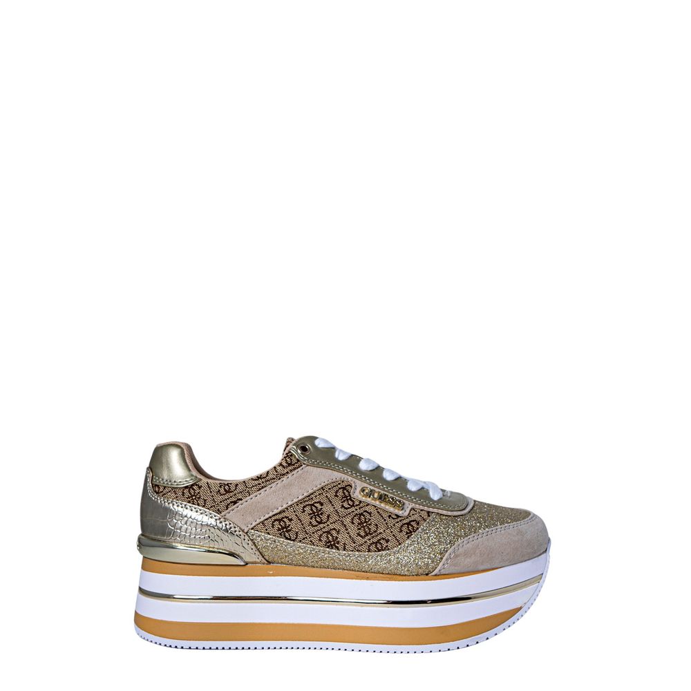Guess Beige Polyester Platform Sneakers | Regal Royce