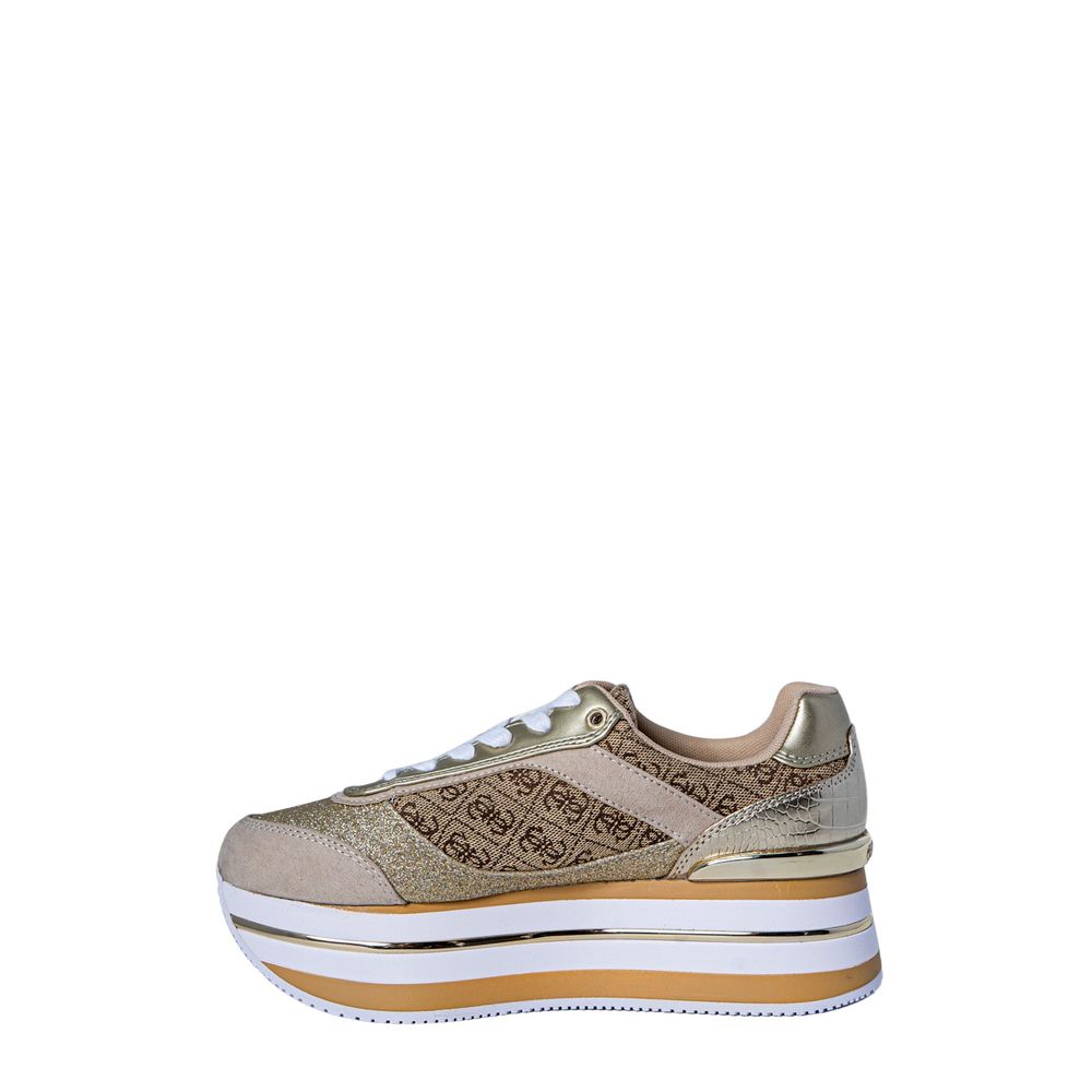 Guess Beige Polyester Platform Sneakers | Regal Royce