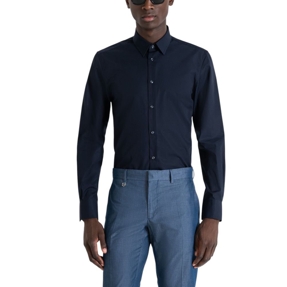Antony Morato Blue Cotton Dress Shirt | Regal Royce