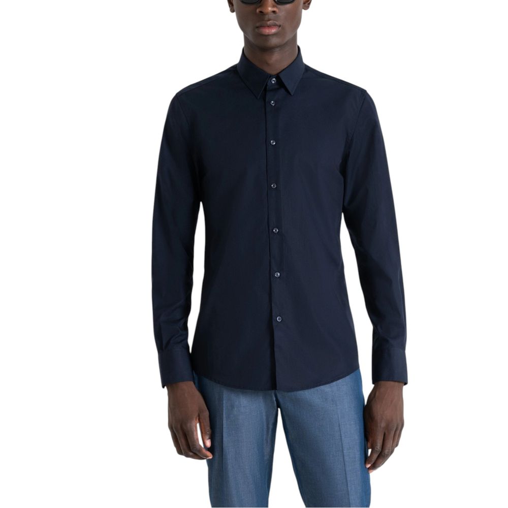 Antony Morato Blue Cotton Dress Shirt | Regal Royce
