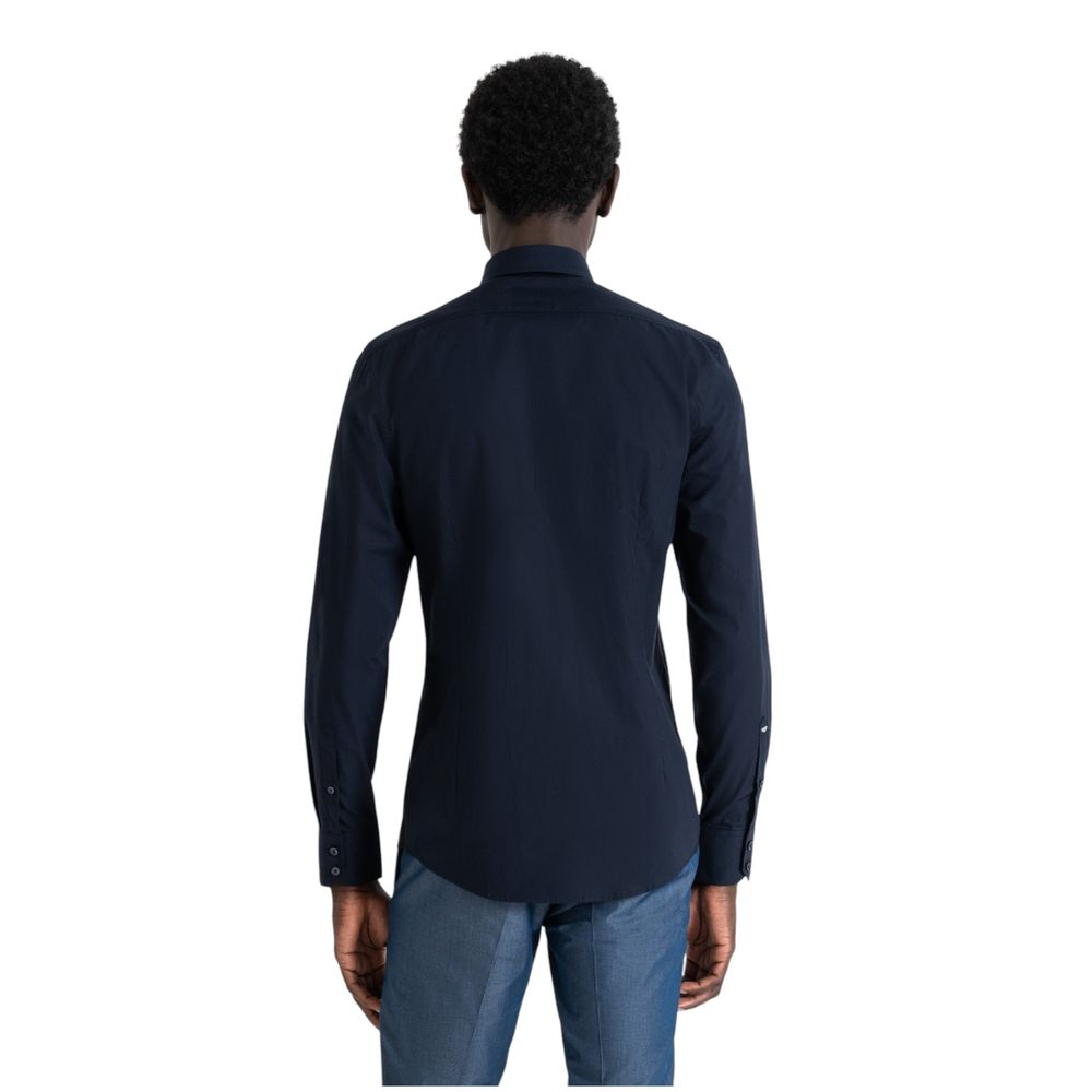 Antony Morato Blue Cotton Dress Shirt | Regal Royce