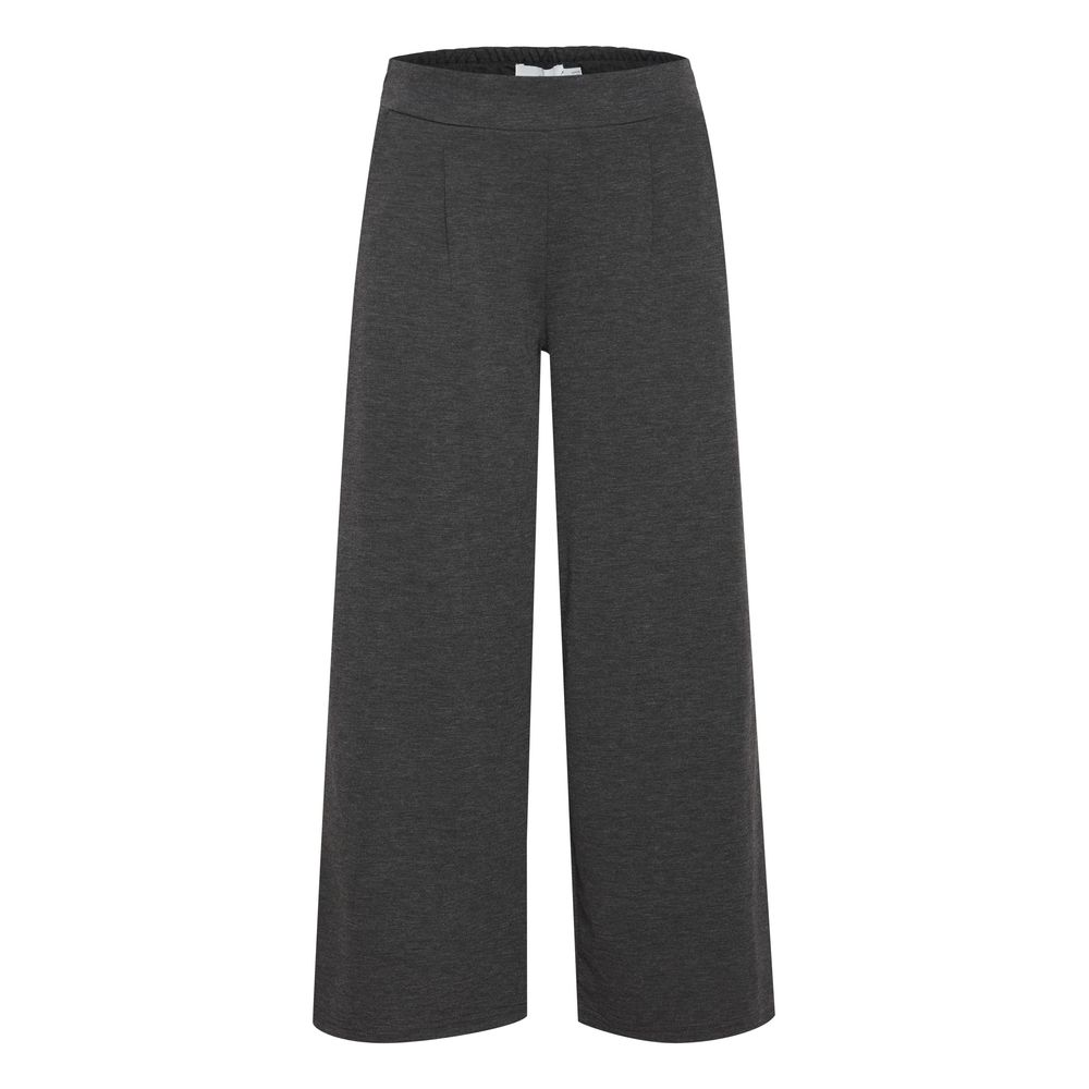 ICHI Gray Recycled Polyester Flared Pants | Regal Royce