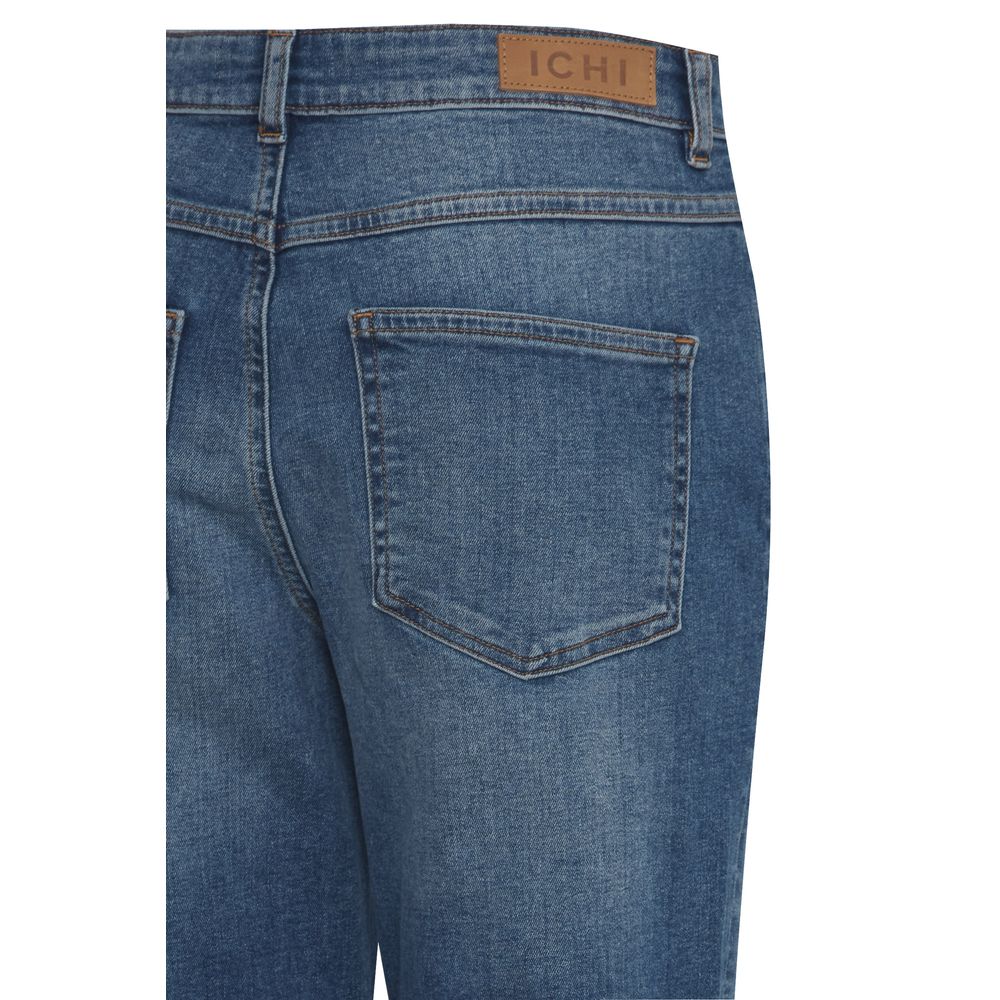 ICHI Blue Cotton Mom Jeans | Regal Royce