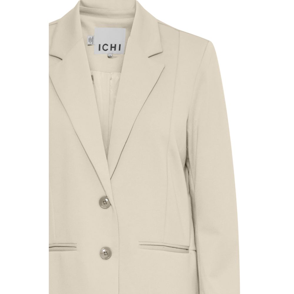 ICHI Beige Recycled Polyester Blazer | Regal Royce