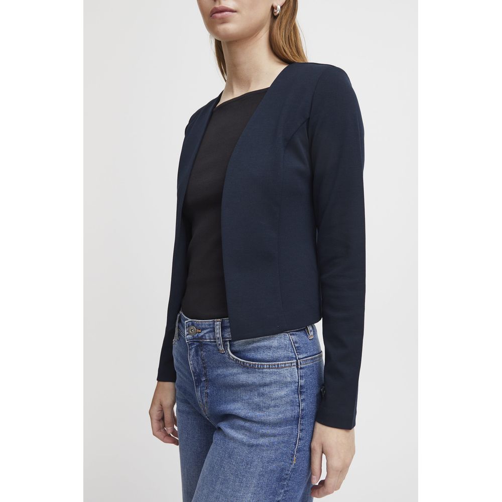 ICHI Blue Polyester Blazer | Regal Royce