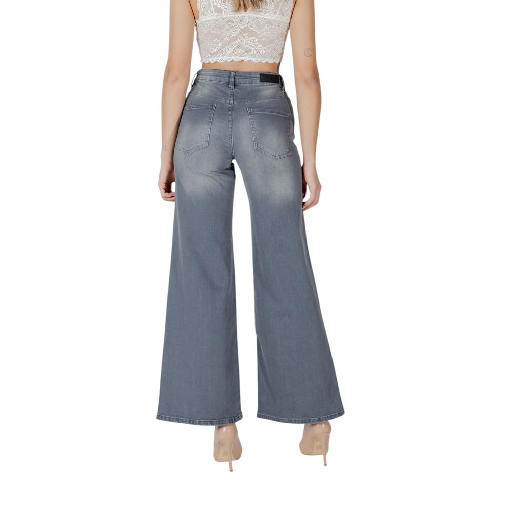 ICHI Gray Cotton Bootcut Jeans | Regal Royce