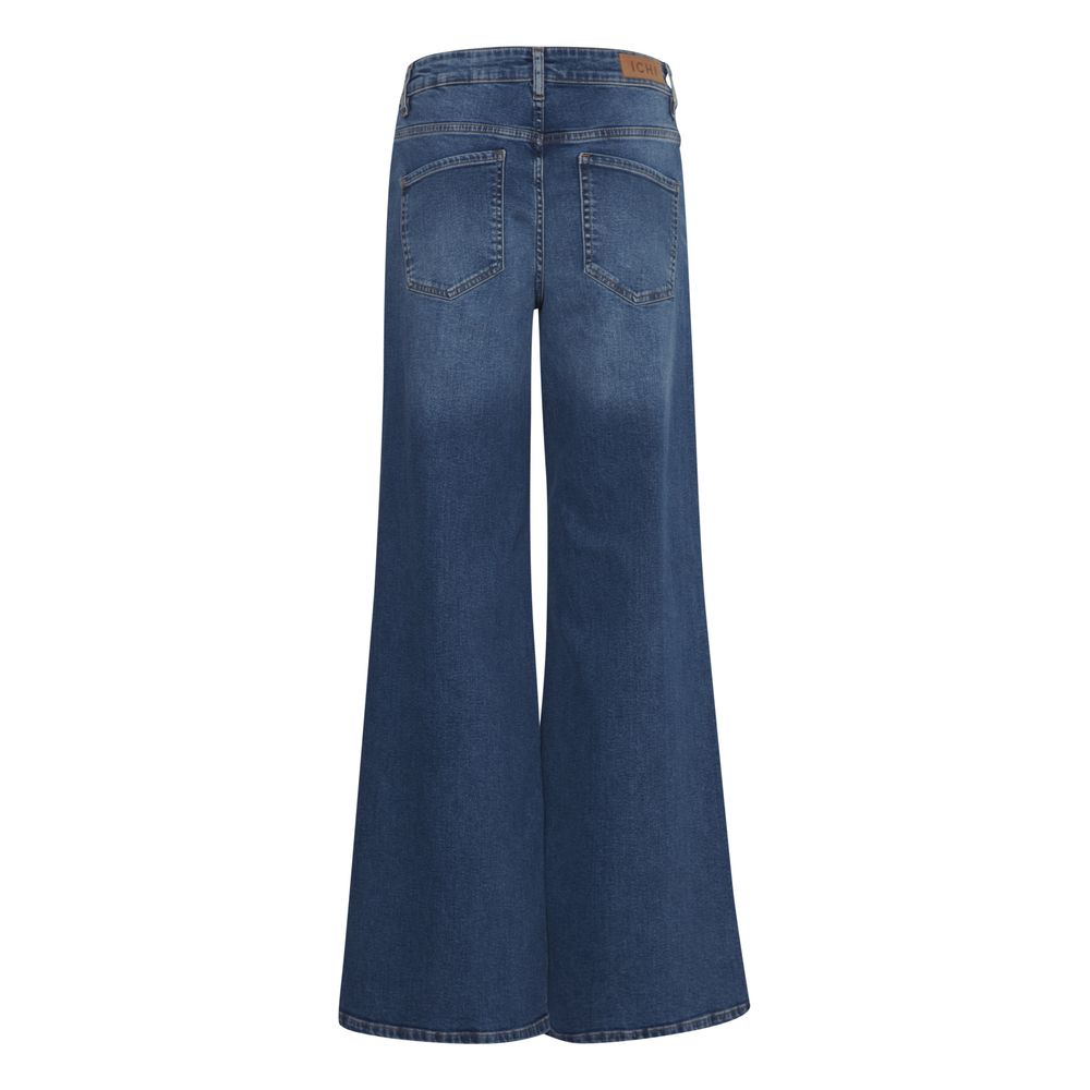 ICHI Blue Cotton Bootcut Jeans