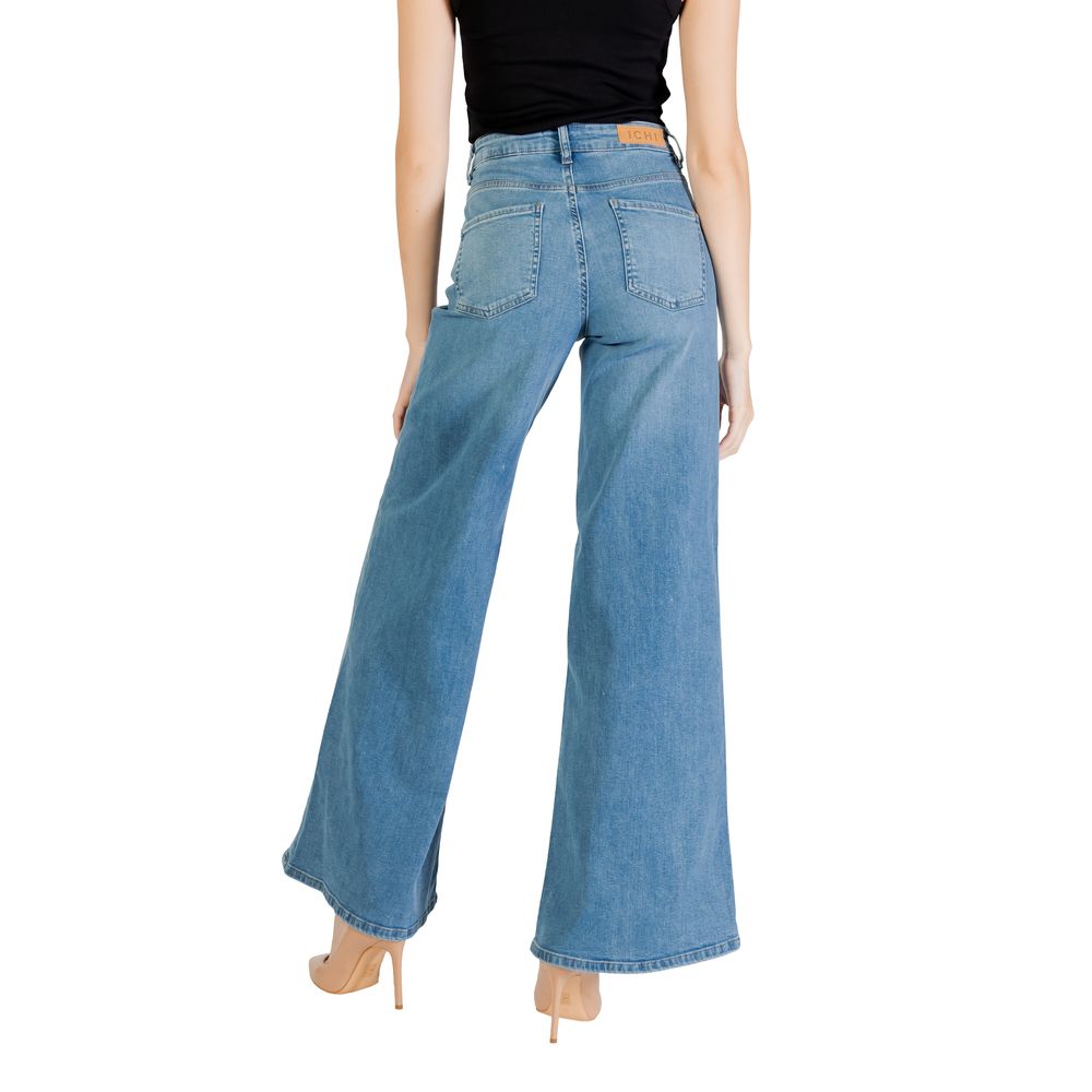 ICHI Light Blue Cotton Bootcut Jeans | Regal Royce