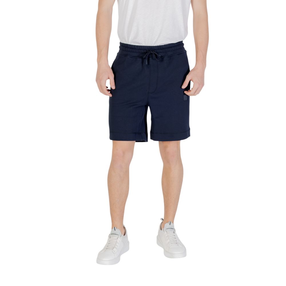 Hugo Boss Blue Cotton Bermuda Shorts | Regal Royce