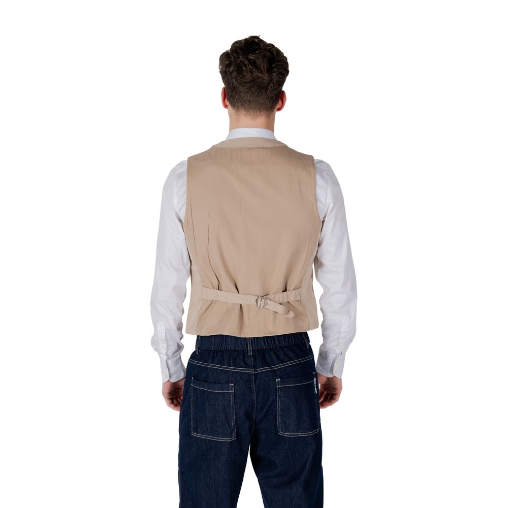 Gianni Lupo Beige Cotton Waistcoat | Regal Royce