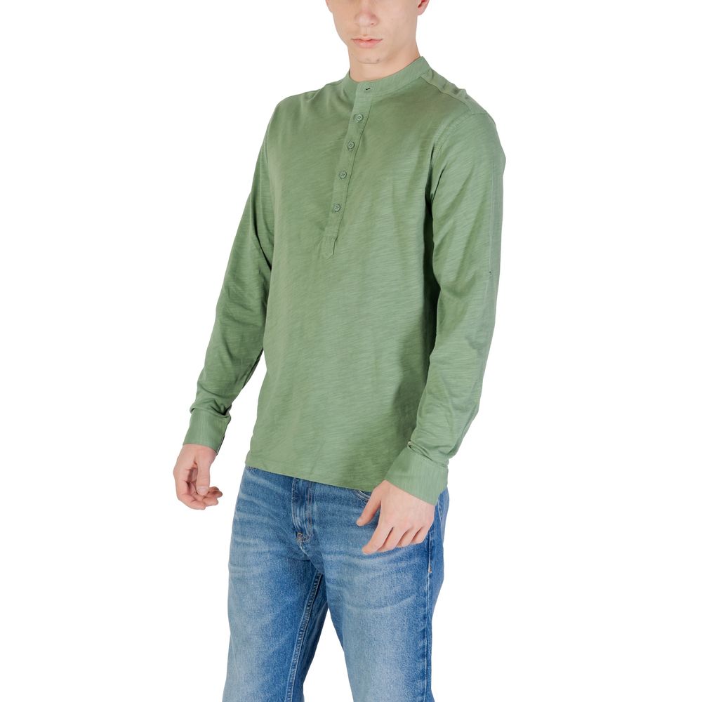 Gianni Lupo Green Cotton Long Sleeve T-Shirt | Regal Royce