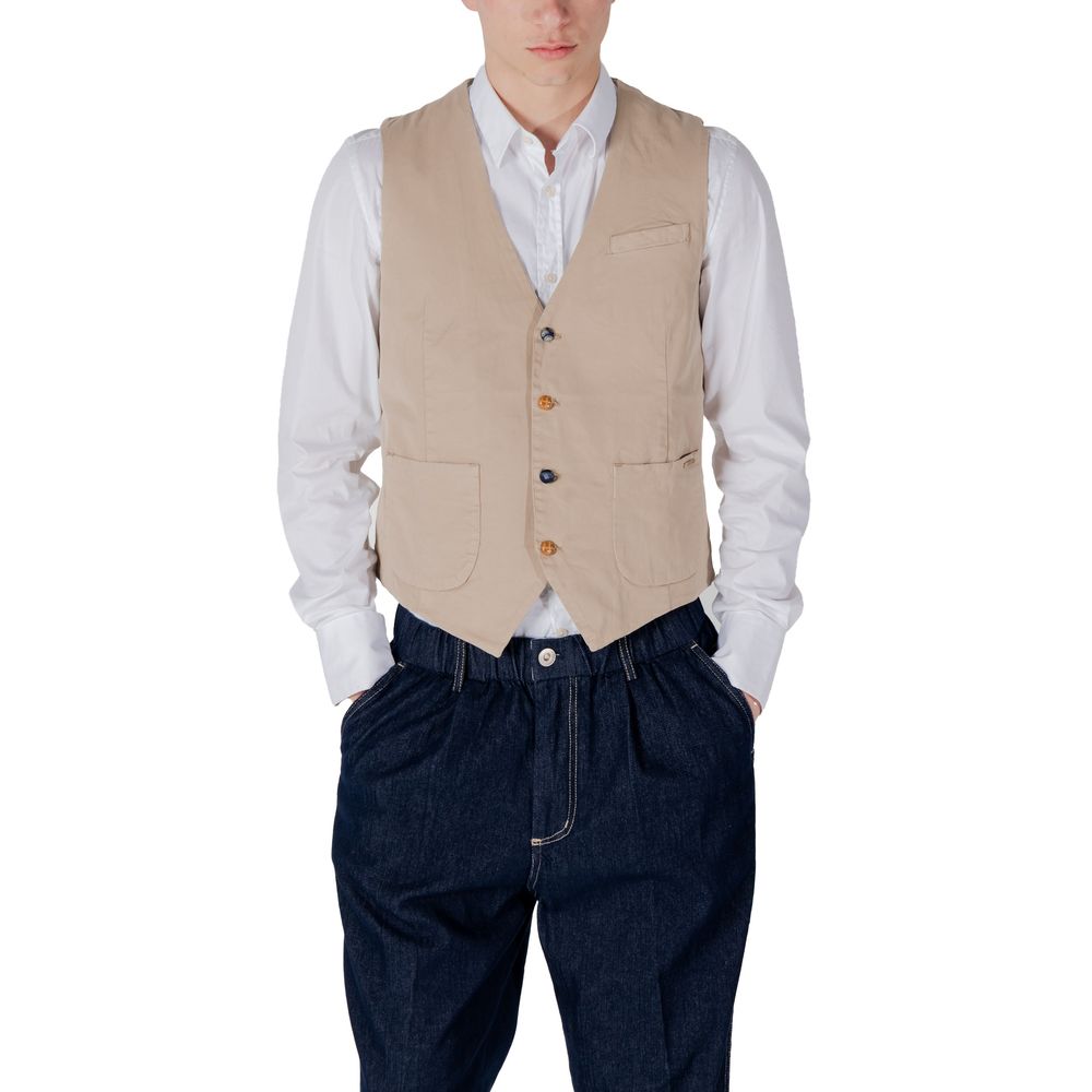 Gianni Lupo Beige Cotton Waistcoat | Regal Royce