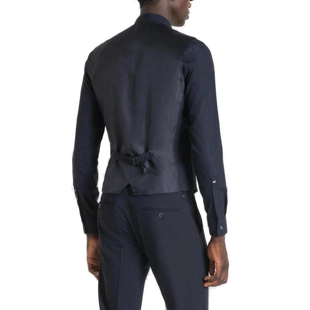 Antony Morato Blue Polyester Waistcoat | Regal Royce