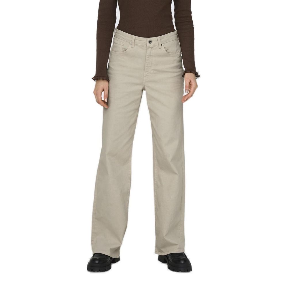 Only Beige Cotton Relaxed Fit Jeans | Regal Royce