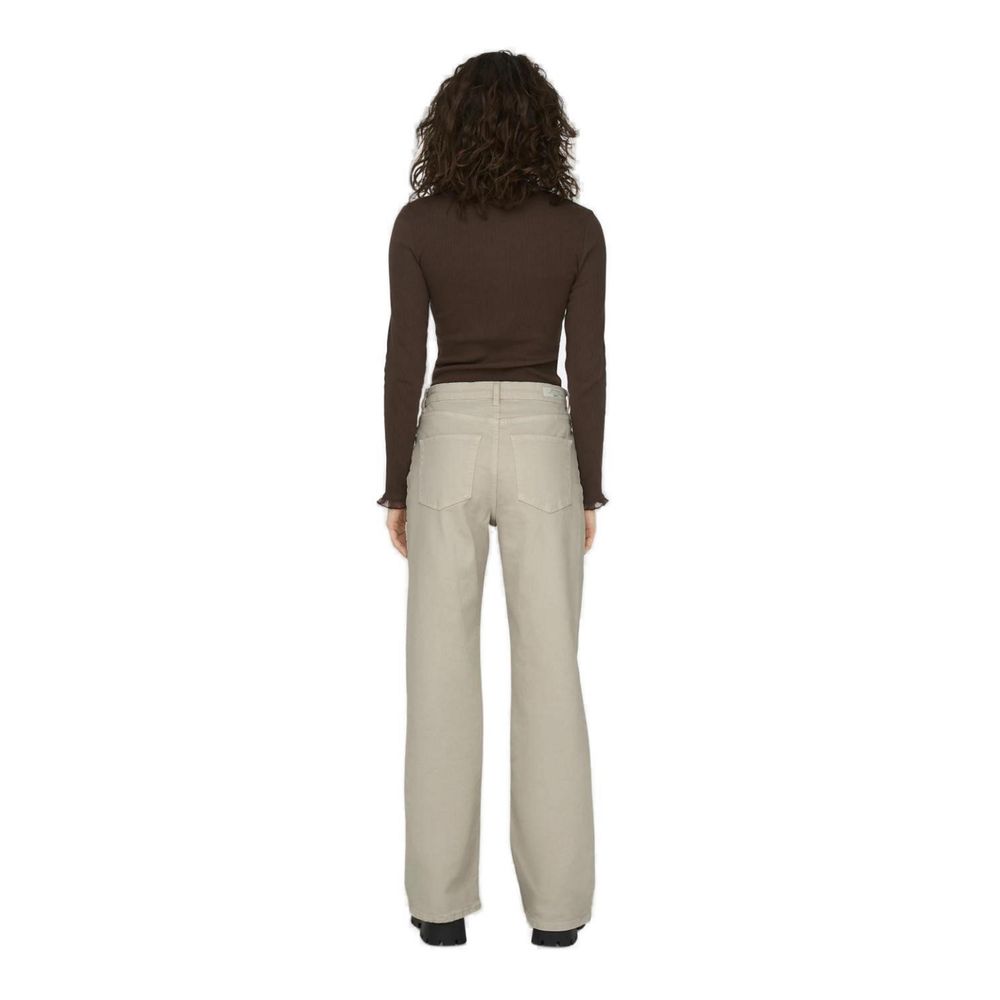 Only Beige Cotton Relaxed Fit Jeans | Regal Royce