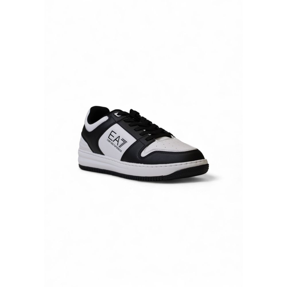 EA7 Emporio Armani Black And White Polyester Athletic Sneakers | Regal Royce