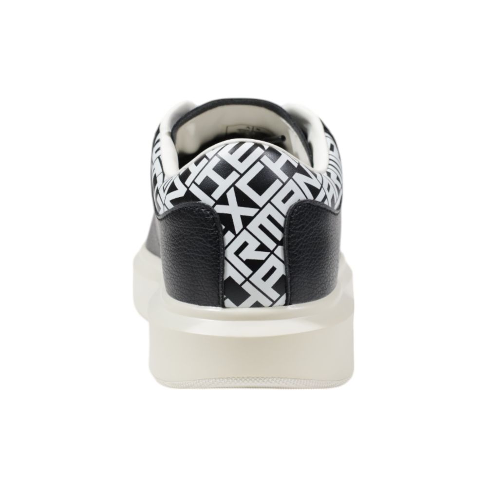 Armani Exchange Black And White Leather Low Top Sneakers | Regal Royce