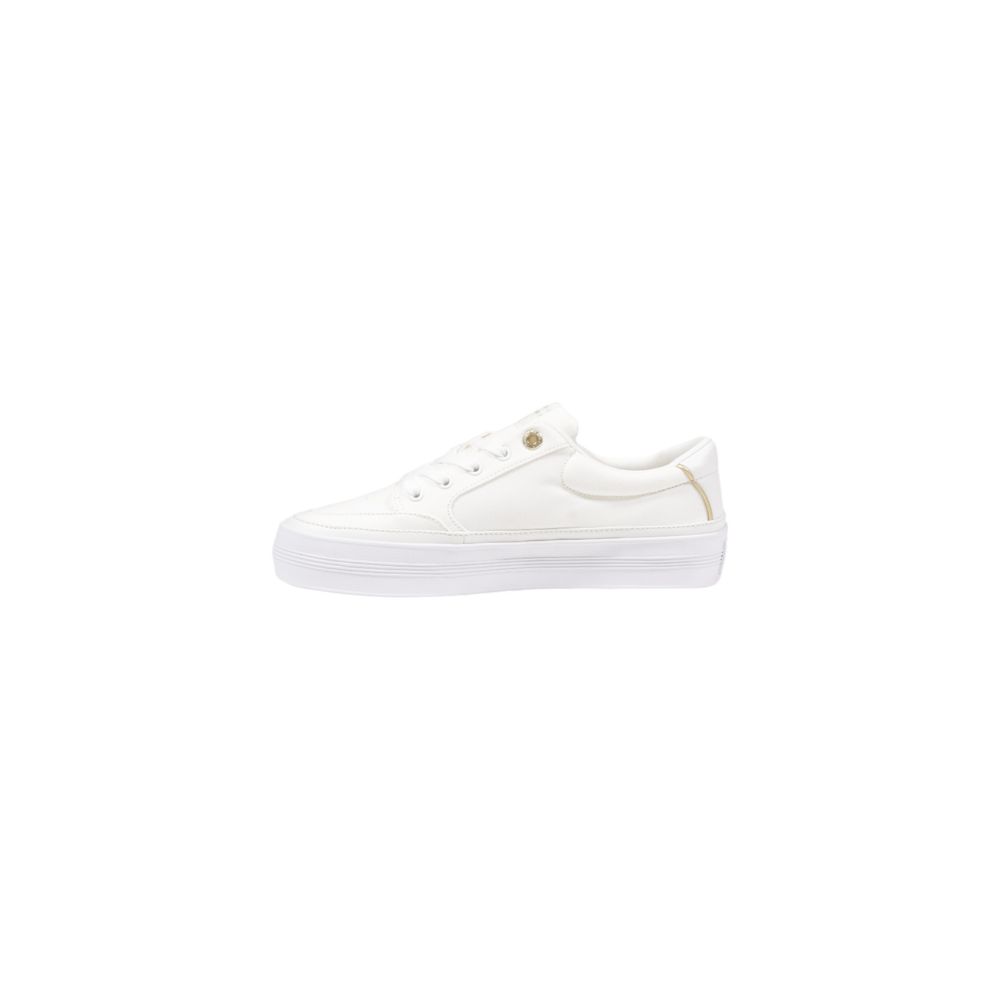Tommy Hilfiger Cream Recycled Cotton Low Top Sneakers | Regal Royce
