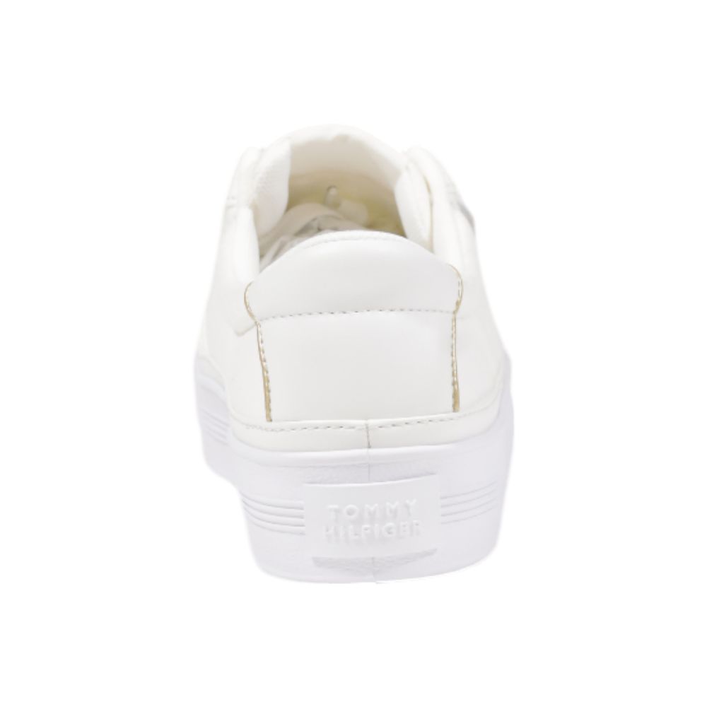 Tommy Hilfiger Cream Recycled Cotton Low Top Sneakers | Regal Royce