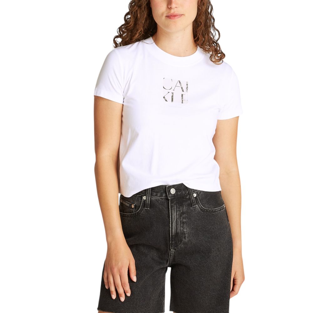 Calvin Klein Jeans White Recycled Cotton T-Shirt | Regal Royce