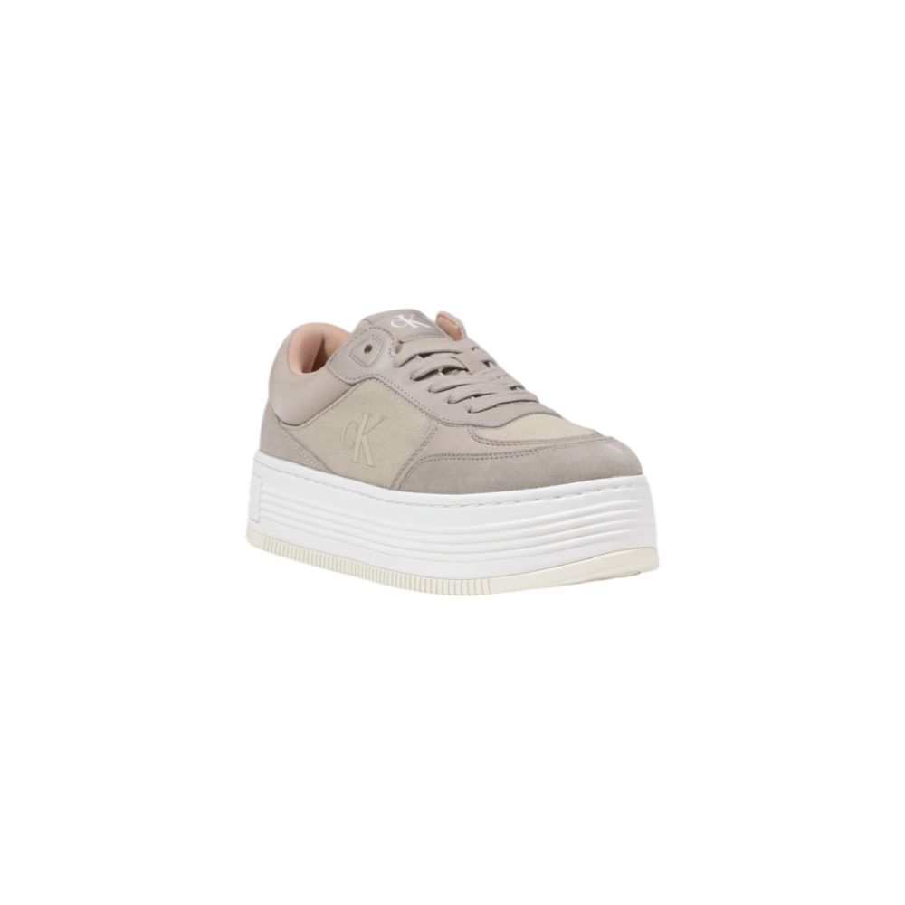 Calvin Klein Jeans Beige Recycled Cotton Platform Sneakers | Regal Royce