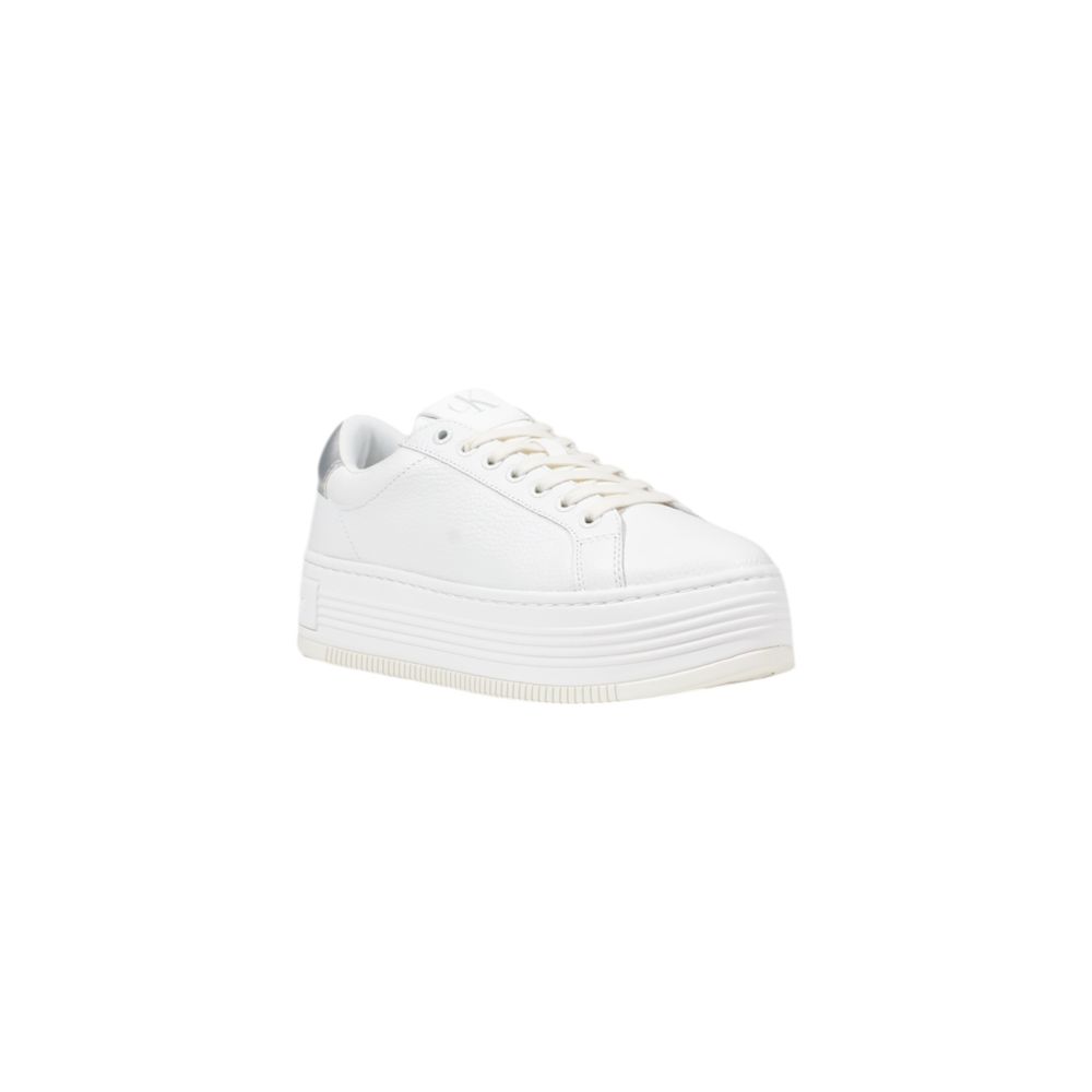 Calvin Klein Jeans Silver Leather Platform Sneakers | Regal Royce
