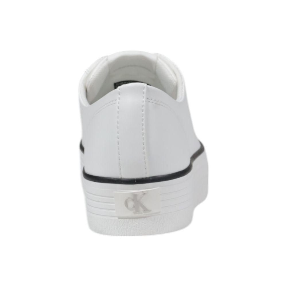 Calvin Klein Jeans Black And White Leather Platform Sneakers | Regal Royce
