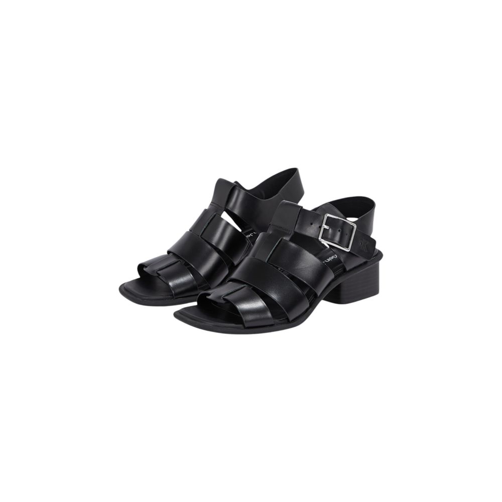 Calvin Klein Jeans Black Polyester Flat Sandals | Regal Royce