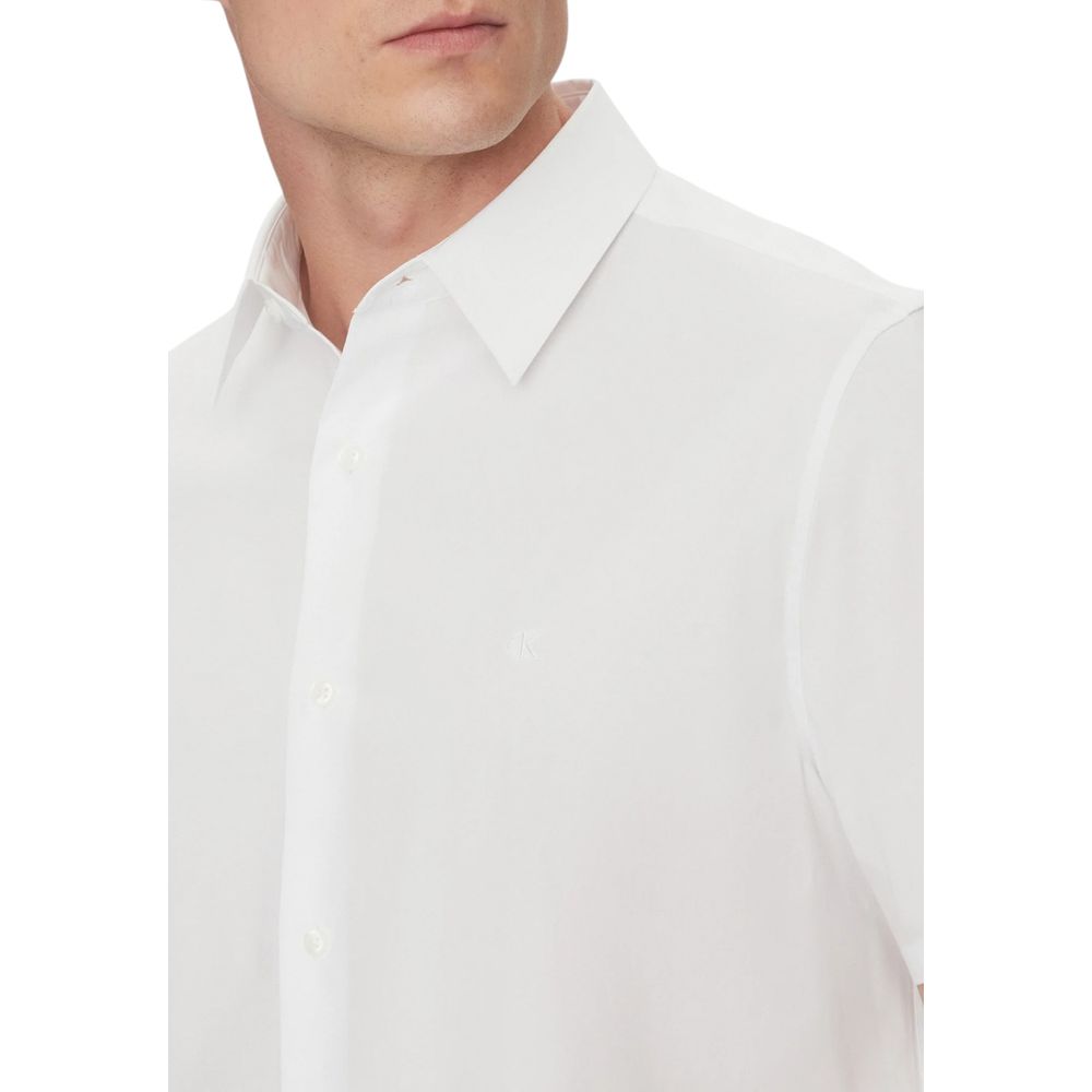 Calvin Klein White Organic Cotton Shortsleeve Shirt | Regal Royce