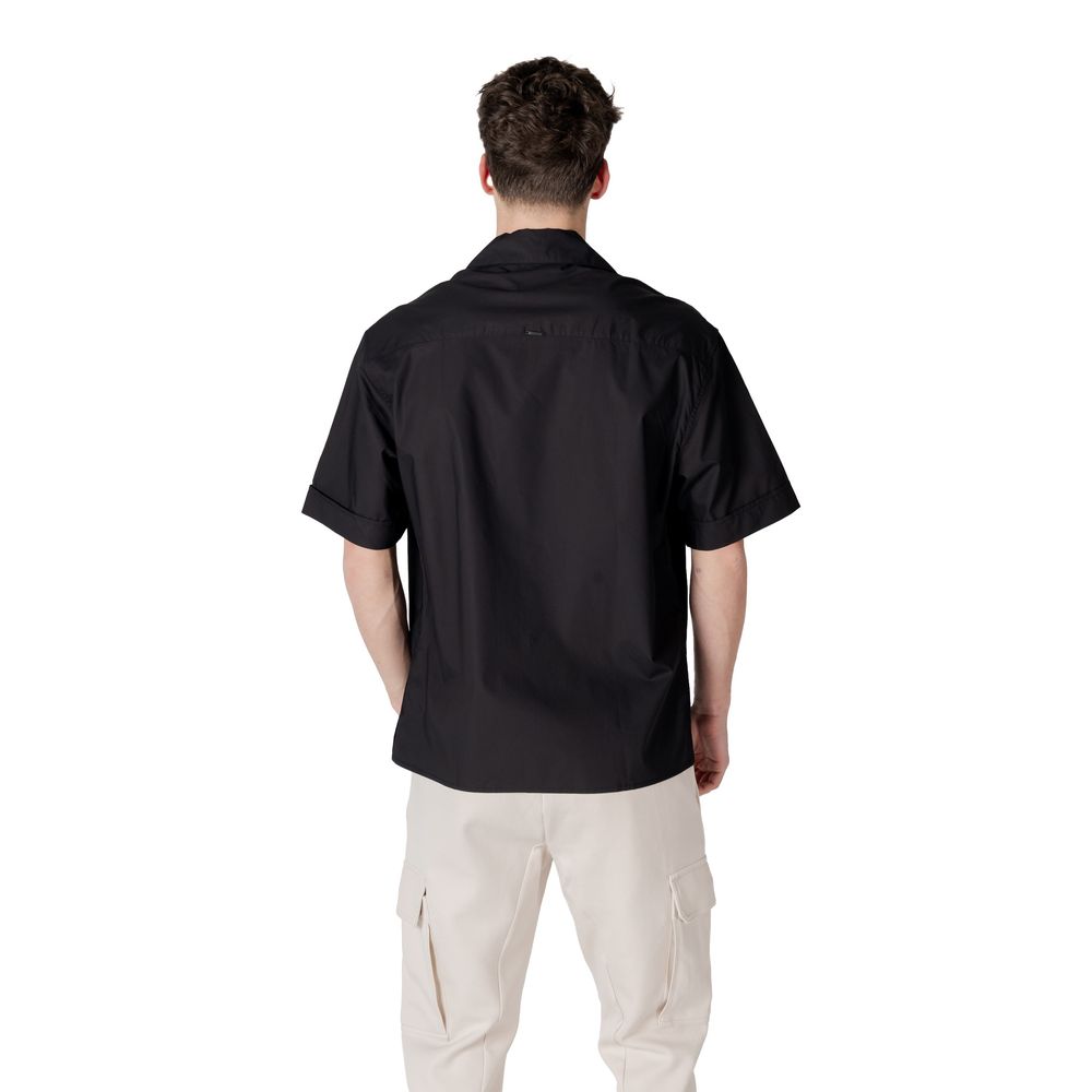 Antony Morato Black Lyocell Shortsleeve Shirt | Regal Royce