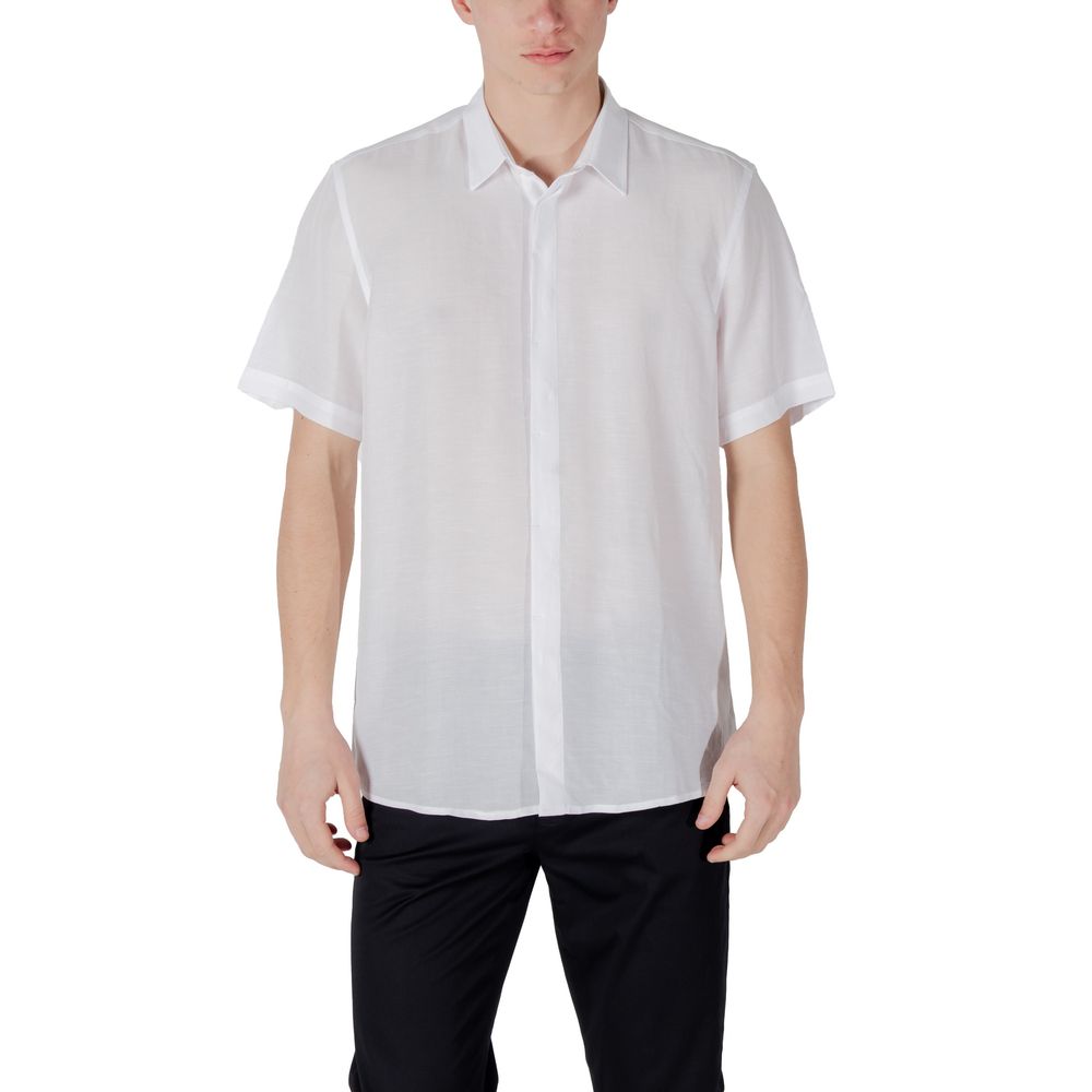 Antony Morato White Lyocell Shortsleeve Shirt | Regal Royce