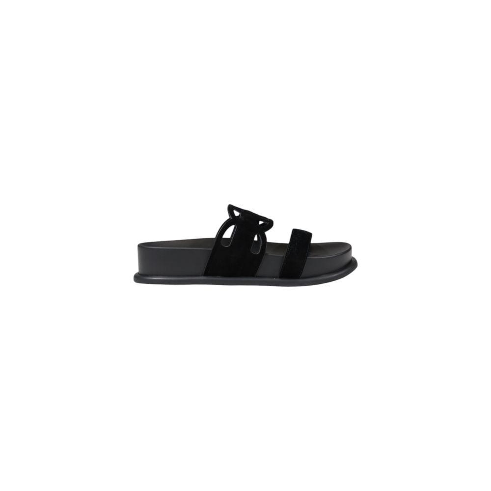 Liu Jo Black Leather Flat Sandals