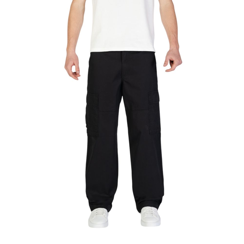 Jack Jones Black Cotton Cargo Pants | Regal Royce