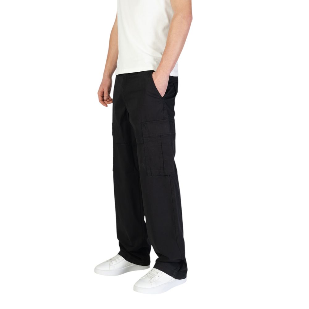 Jack Jones Black Cotton Cargo Pants | Regal Royce
