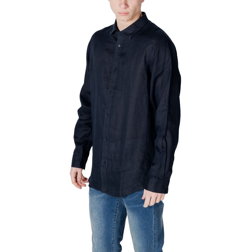 Armani Exchange Blue Linen Dress Shirt | Regal Royce