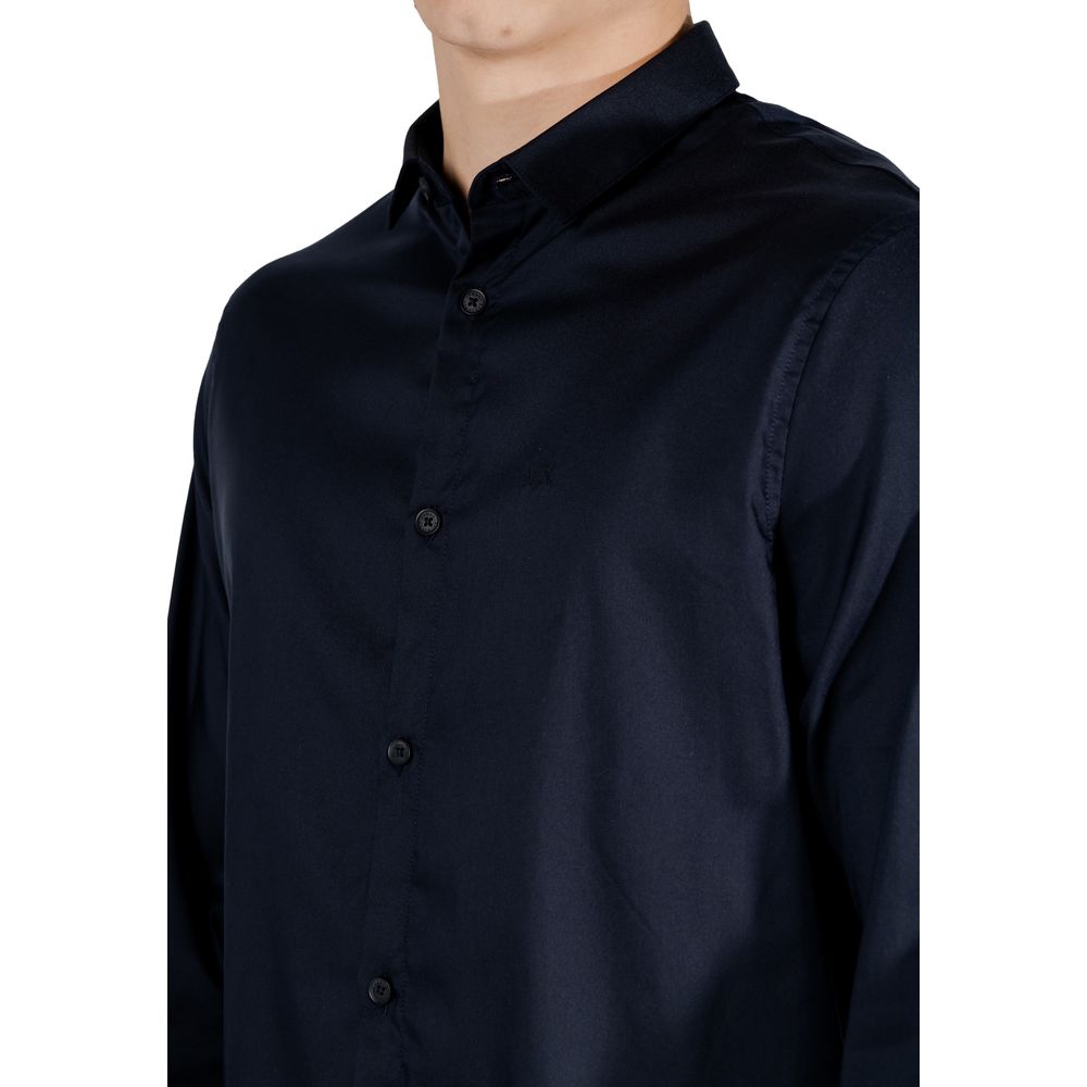Armani Exchange Blue Lyocell Dress Shirt