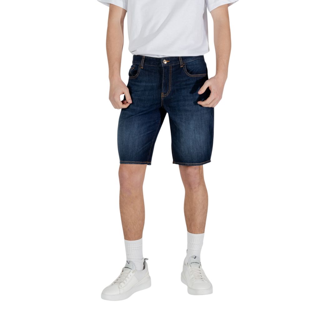 Armani Exchange Blue Cotton Bermuda Shorts | Regal Royce