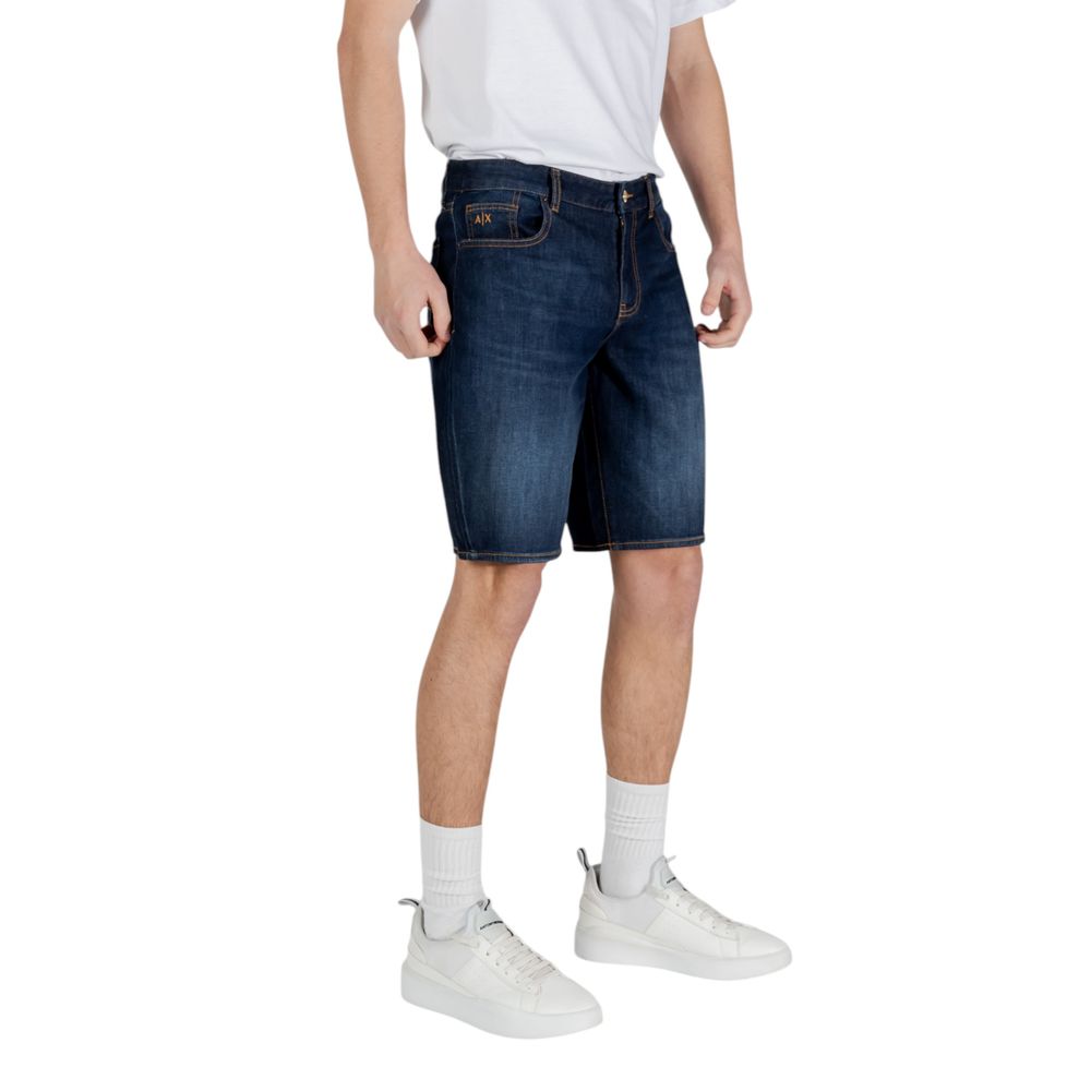 Armani Exchange Blue Cotton Bermuda Shorts | Regal Royce